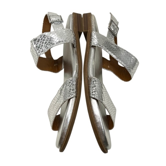 Franco Sarto Velocity Silver Snakeskin Comfort Flat Sandals Women’s 10 - Picture 10 of 13